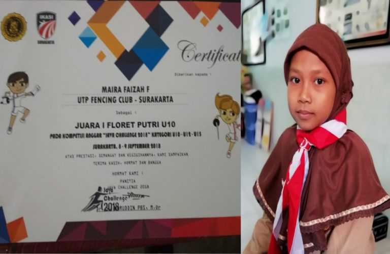 Ikuti Kompetisi Anggar Se-Jawa, Maira Raih Juara Pertama